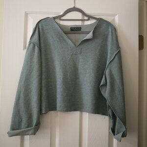Urban Outfitters Women's Cropped Sweater, Size S, Mint Green